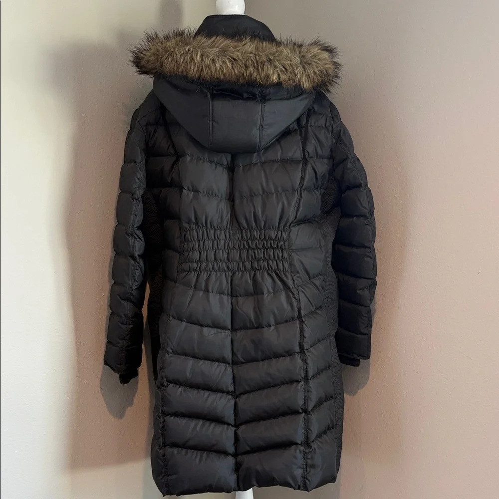 Michael Kors | Puffer Coat with Faux Fur Trim | Black | Plus 1X